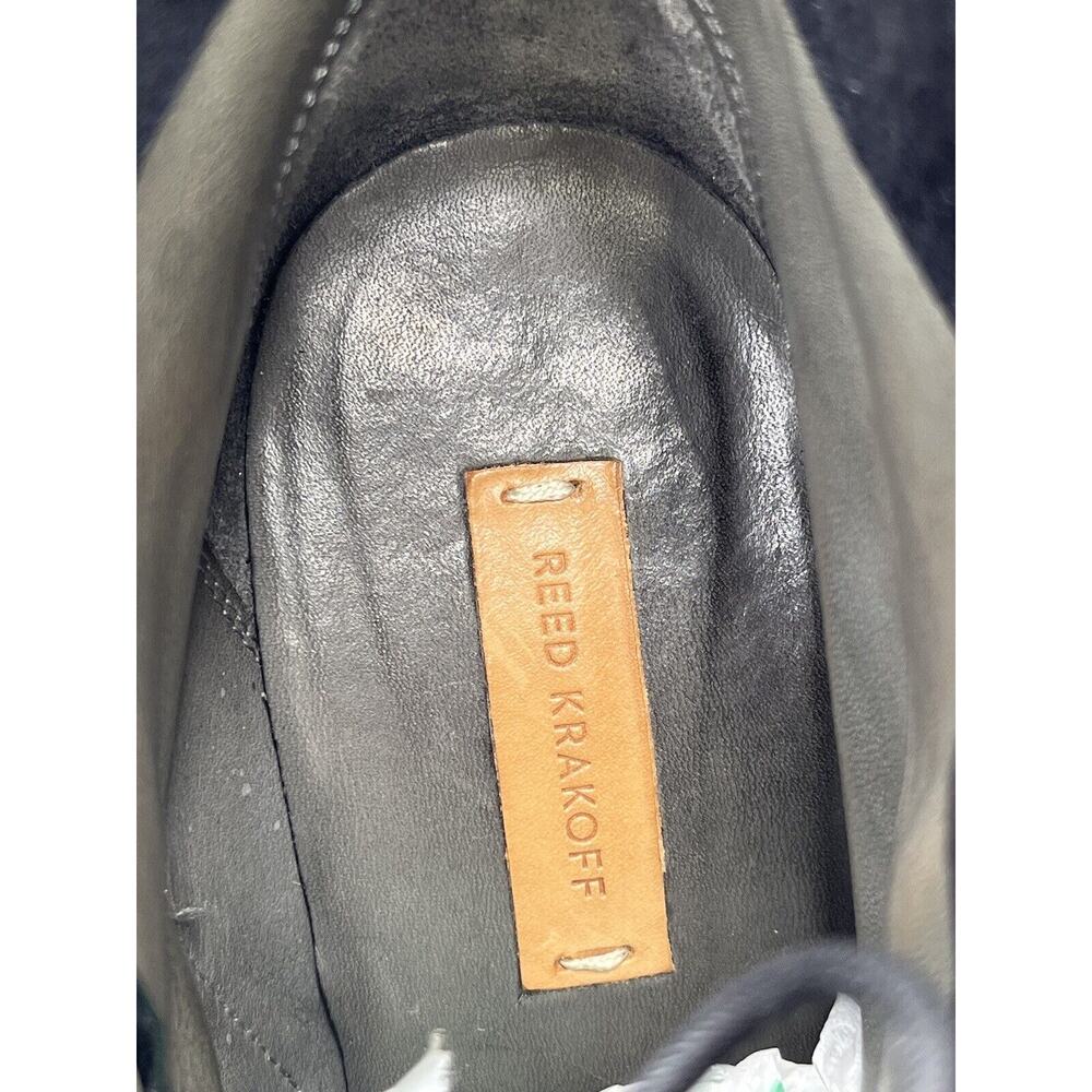 Reed Krakoff‎ Black Suede & Grey Taupe Leather Zipper Wedge Boots Shoes 39/8.5 - Picture 7 of 16